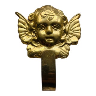 1990s Solid Brass Figural Robe Hook For Sale
