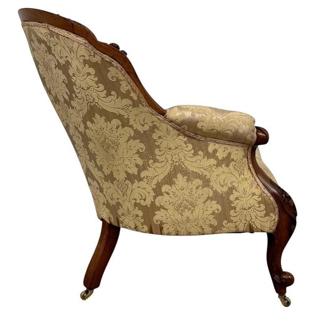19th Century Antique English Mahogany Chaise Longue with Buttoned Upholstery For Sale - Image 6 of 12