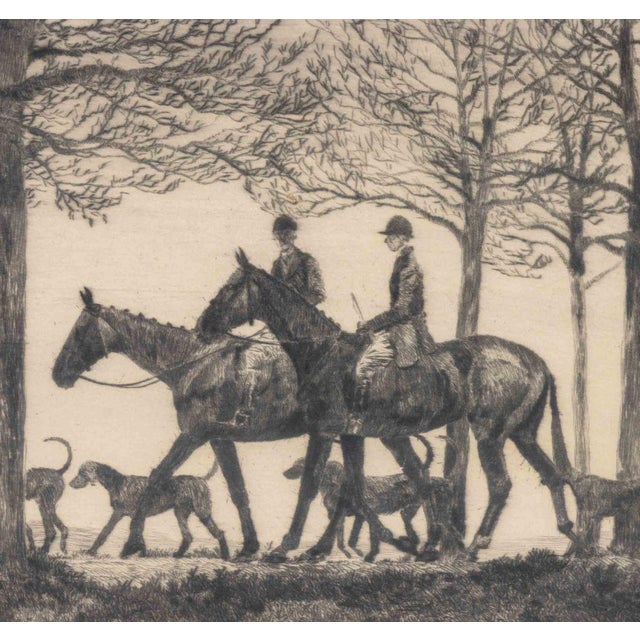 Paul Desmond Brown Fox Hunting Scene Drypoint For Sale - Image 4 of 7