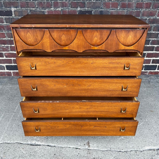 Mid-Century Modern Broyhill Brasilia Highboy Dresser Midcentury For Sale - Image 3 of 12