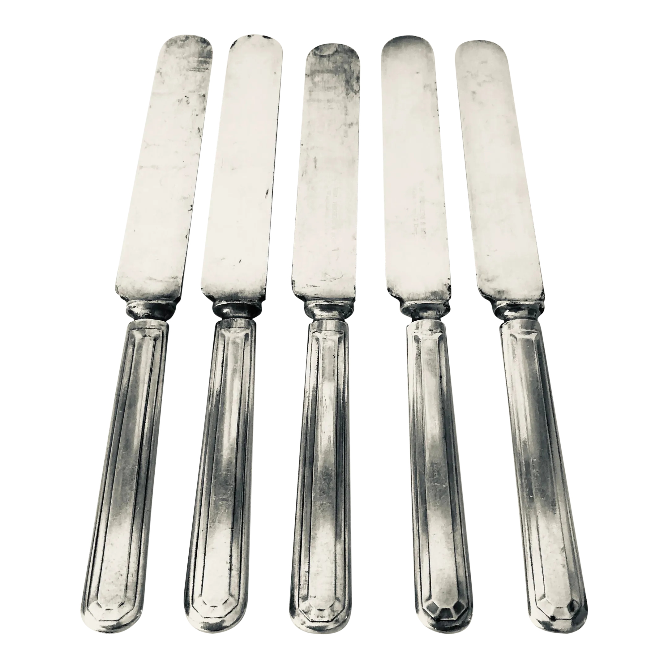 Antique Wm Rogers & Son Silverplate Dinner Knives- Set of 5 | Chairish