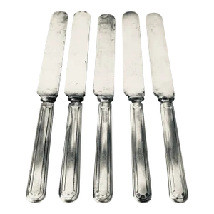 Antique Wm Rogers & Son Silverplate Dinner Knives- Set of 5