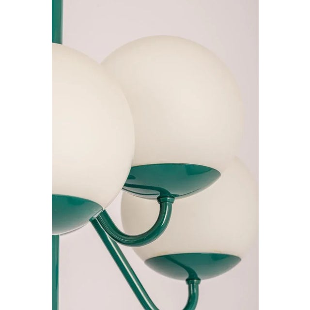 1970s German Green & Opal Glass Sputnik Pendant Light, 1970s For Sale - Image 5 of 11