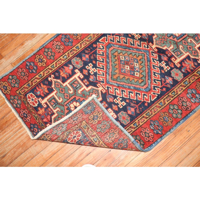 Chippendale Zabihi Collection Antique Navy Blue Heriz Runner - 2'10" x 9' For Sale - Image 3 of 9