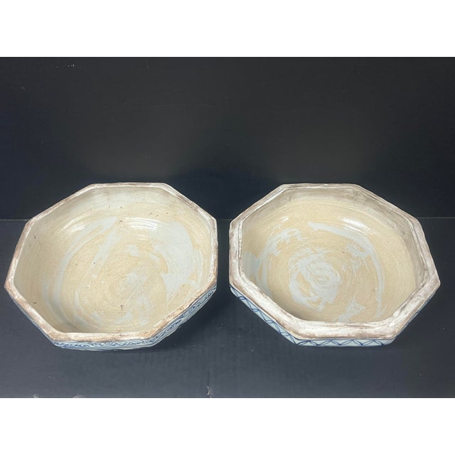 Ceramic Late 20th Century Chinese Art Porcelain Blue and White Large Lidded Box For Sale - Image 7 of 10