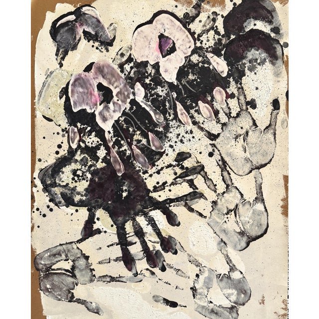 Jan MEYER (1927-1995) Handprint, 1981 Original oil on paper Hand signed in pencil by the artist Dated "1980/1981" and...