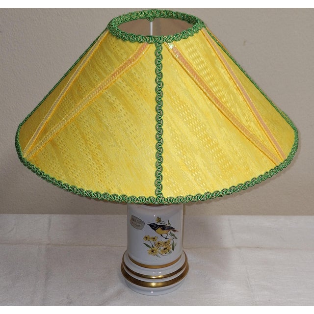 Vintage Belgian Table Lamp with White Porcelain Base, 1970s For Sale - Image 4 of 10