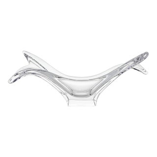 1970s Cofrac Art Verrier Freeform Crystal Centerpiece Bowl – France For Sale