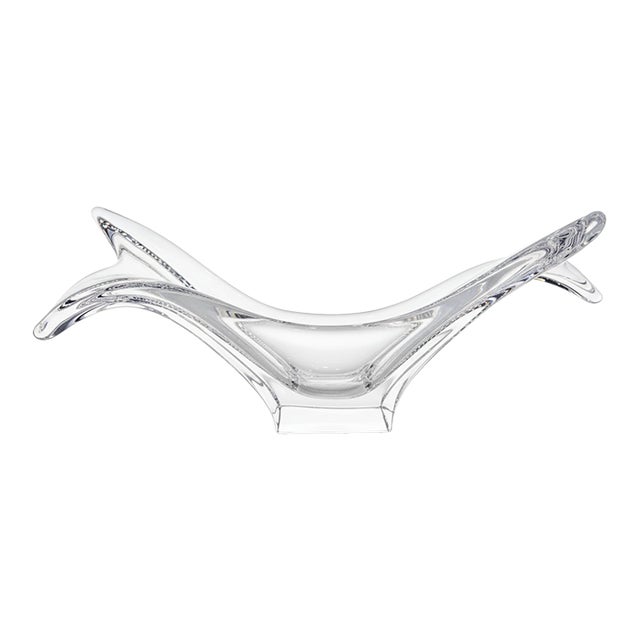 1970s Cofrac Art Verrier Freeform Crystal Centerpiece Bowl – France For Sale