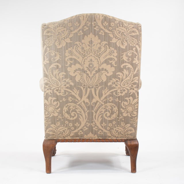 Late 20th Century George II Style Walnut Wing Armchair by Mike Bell For Sale In Chicago - Image 6 of 18