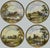 Stunning and quite rare set of four quite large Hand Painted English Porcelain Royal Worcester Cabinet or Wall Plates...