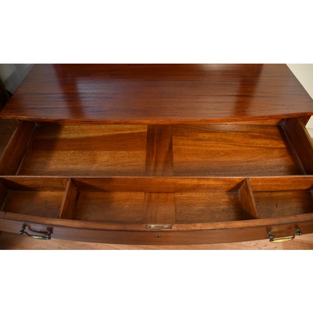 1900s English Hepplewhite Mahogany Inlaid Low & High Dressers With Mirrors Chests of Drawers For Sale - Image 11 of 18