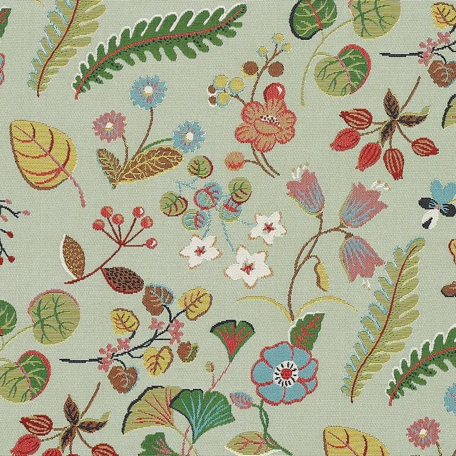Contemporary Sample - Schumacher Botanica Indoor/Outdoor Fabric in Mineral For Sale - Image 3 of 5