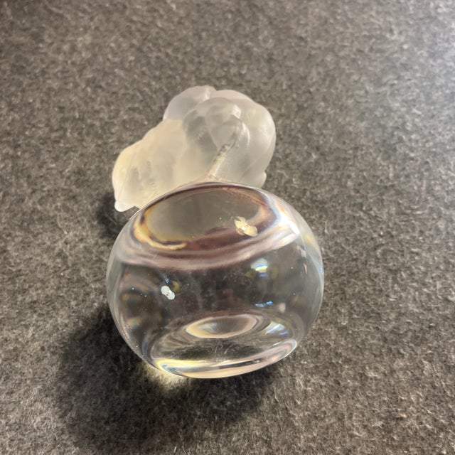 Transparent Vintage Cristal Sevres Frosted Glass Baby Chick Paperweight For Sale - Image 8 of 11