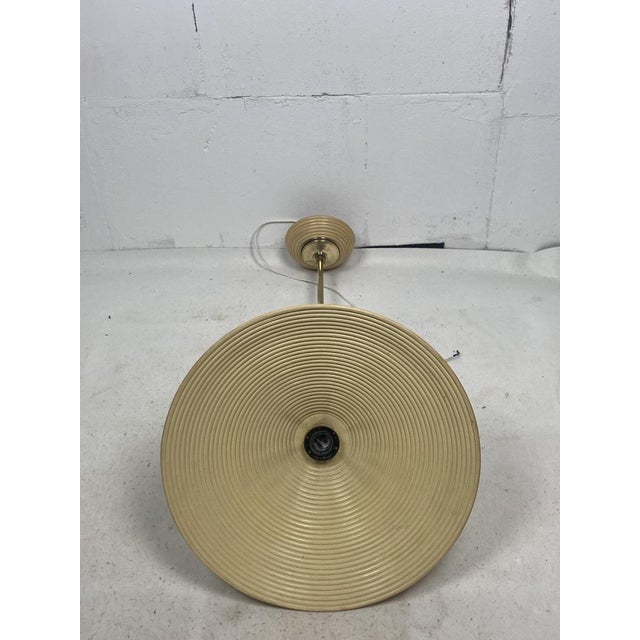 Telescopic Brass and Pencil Reed Rattan Bamboo Hanging Pendant Lamp, Italy, 1970s For Sale - Image 4 of 15