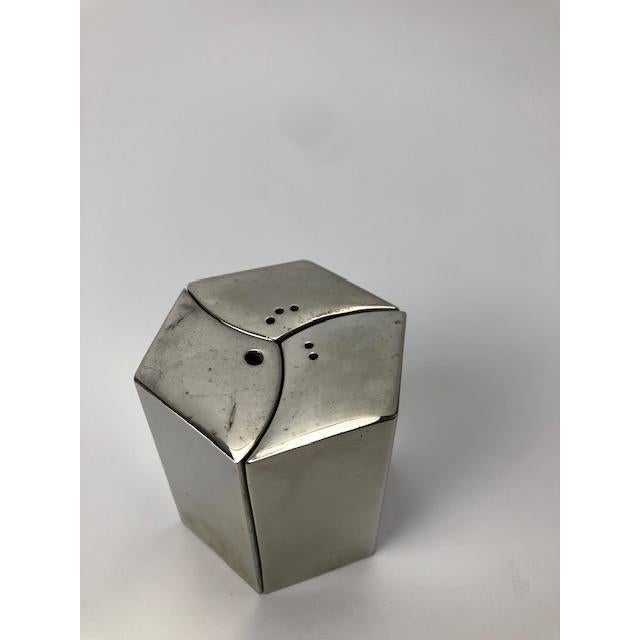 1950s Rare Stylish Silver Trio of Salt, Pepper & Mustard Shakers - Set of 3 For Sale In New York - Image 6 of 8