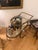 English Gorgeous Gold Antique Bar Cart With Wheels For Sale - Image 3 of 7