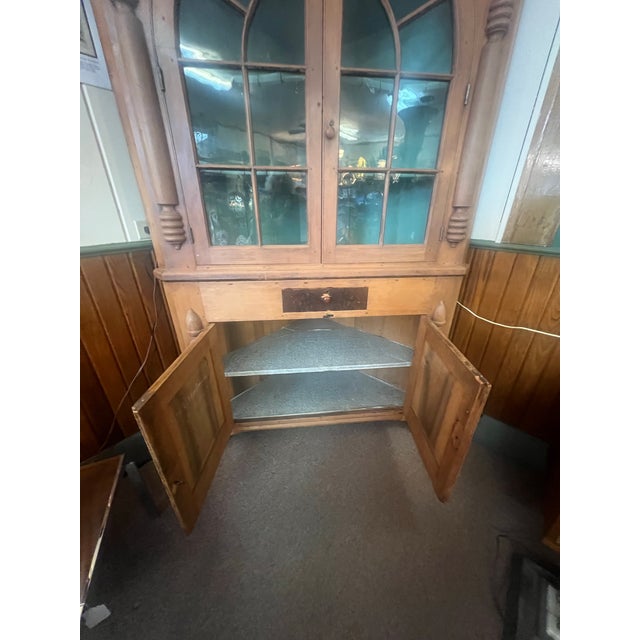Amazing Large French Country Early to Mid 1800's Corner Cupboard For Sale - Image 4 of 11
