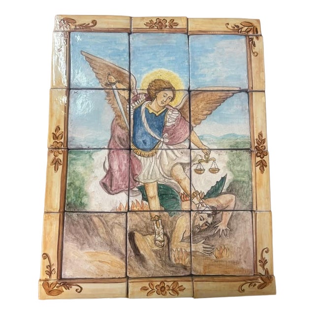 St. Michael the Archangel in Ceramic, 1950 For Sale