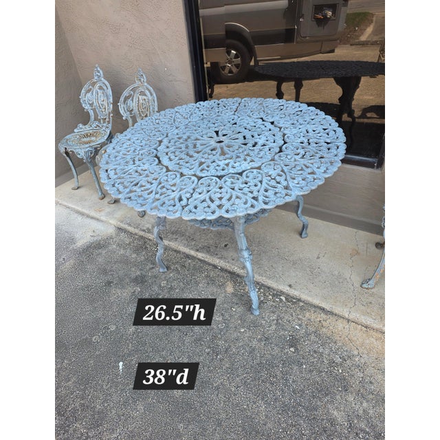 Victorian Victorian Style Garden Table and Chair Set For Sale - Image 3 of 18