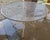 Eggshell Mid-Century Modern Salterini Woodard Style Wrought Iron & Mesh Top Patio Table For Sale - Image 8 of 9