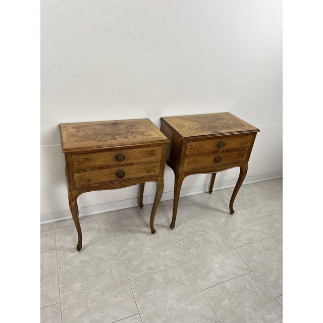 Italian Neoclassical Style Bedside Tables, 1950s, Set of 2 For Sale - Image 3 of 9