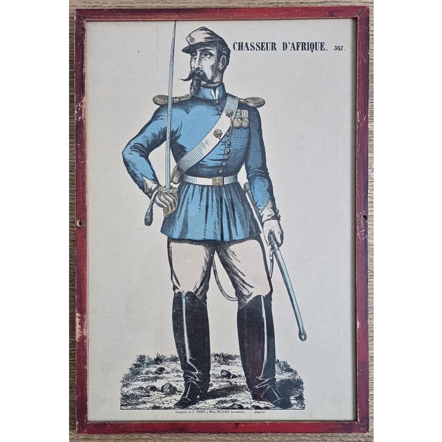 French Set of Four 19th Century French Military Uniform Prints by P. Didion, Metz For Sale - Image 3 of 9