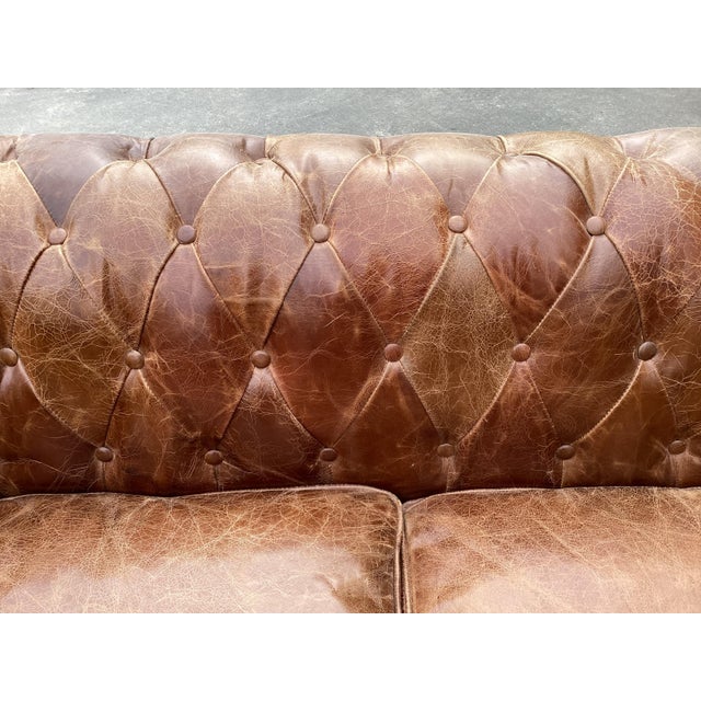 Fabulous Pair of French Leather Chesterfield Sofas For Sale - Image 4 of 12