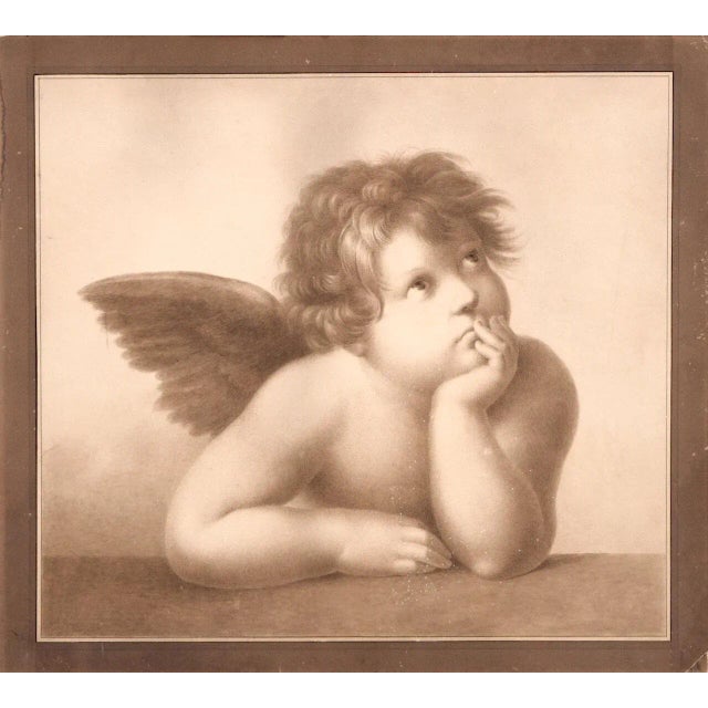 Angels on Paper, 19th Century, Set of 2 For Sale - Image 5 of 9