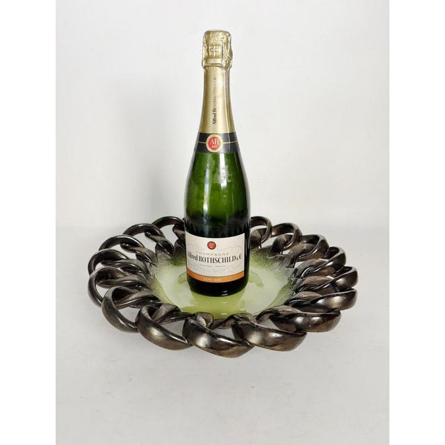 French Black and Yellow Ceramic Trinket Tray, 1960 For Sale - Image 4 of 12