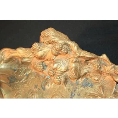 Antique French Art Nouveau Gilt Bronze Inkwell Signed A. Marionnet Depose For Sale - Image 10 of 11