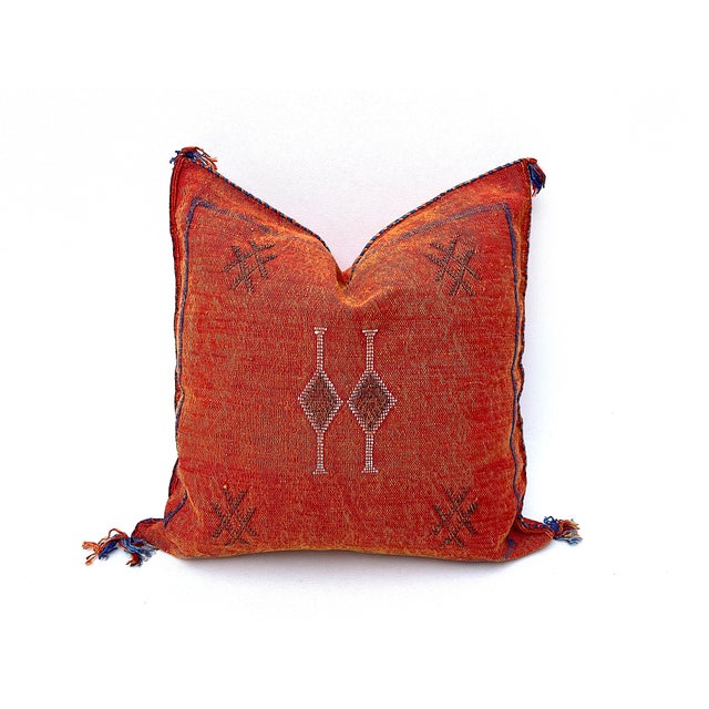 Contemporary Orange Silk Accent Pillow Covers a Pair Chairish