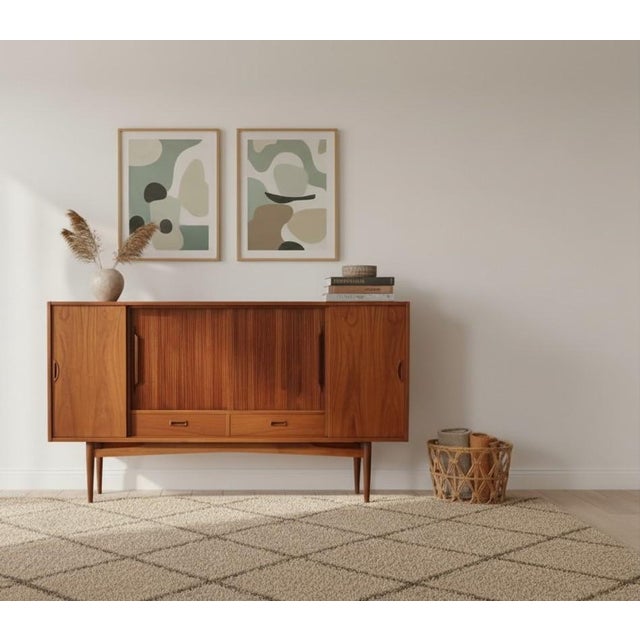 1970s Teak Cabinet with Sliding Doors by Holger Christiansen, 1960s For Sale - Image 5 of 15