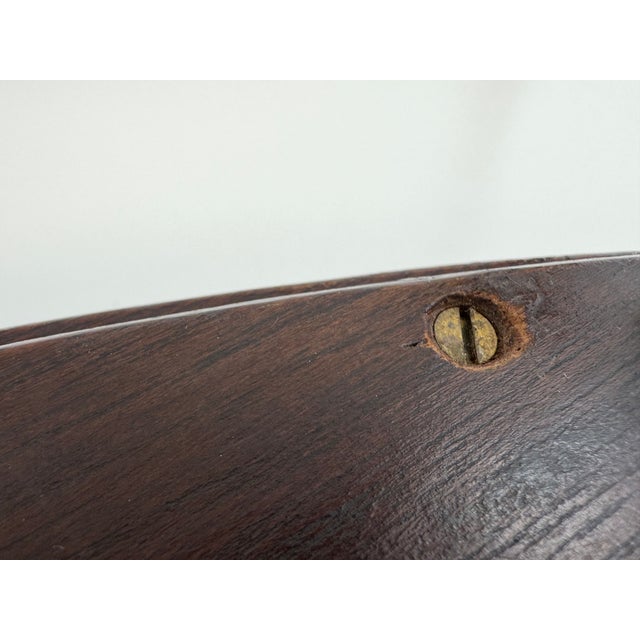 Antique Edwardian Mahogany Inlaid Serving Tray With Brass Handles For Sale - Image 9 of 9