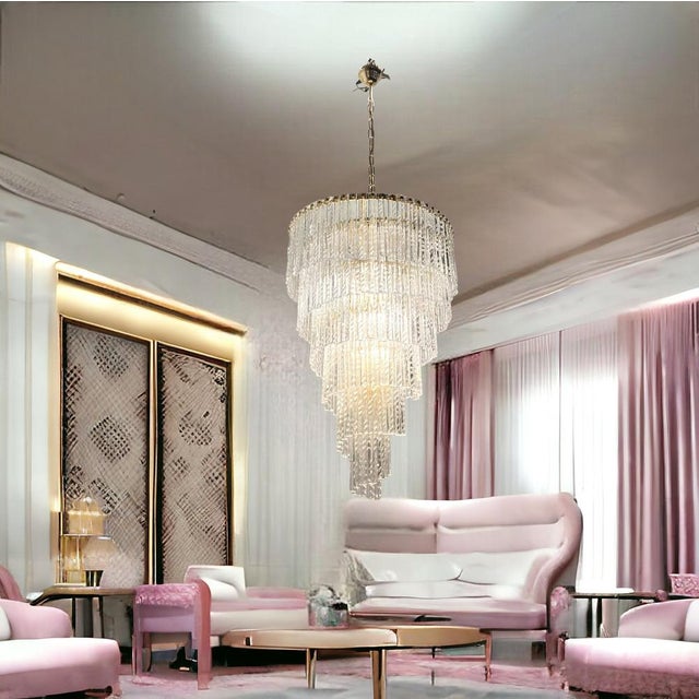 1980s Large Murano Glass Rod Chandelier 1980s For Sale - Image 5 of 13