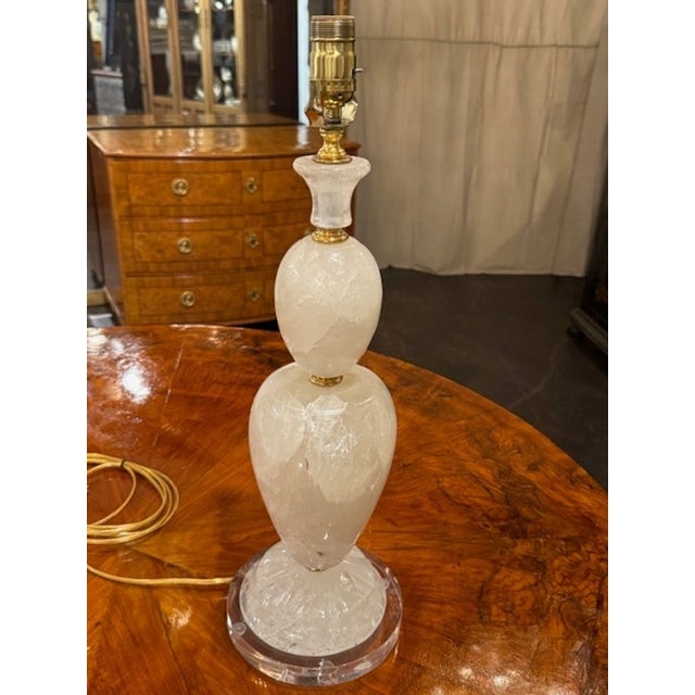 Polished rock crystal lamp, Brazil. Rock crystal lamps are prized for their weight, translucence, and natural faceting....