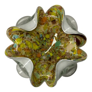 Vintage Mid-Century Murano Italian Art Glass Bowl "Tutti Frutti" Catchall For Sale