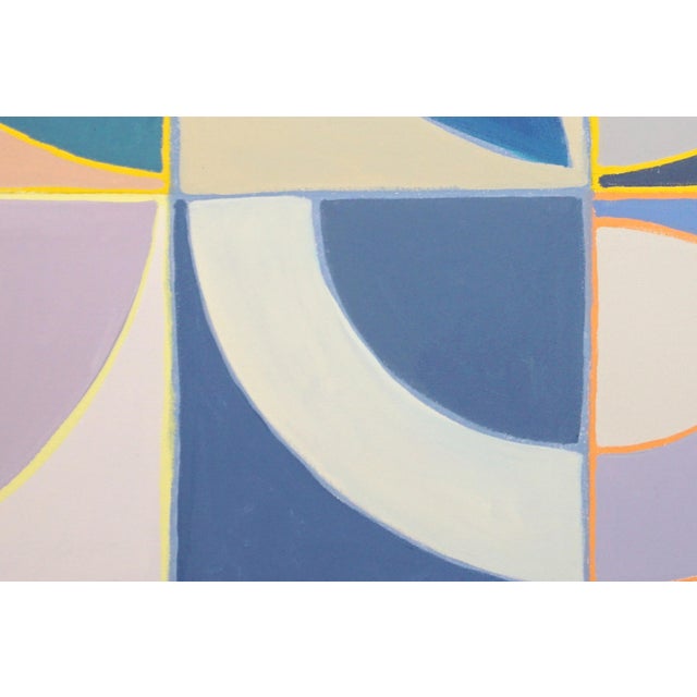 2026, Geometric Minimalism Painting on Canvas, Art Deco Skyline, Pastel Tones Acrylic by Natalia Roman For Sale In Miami - Image 6 of 8
