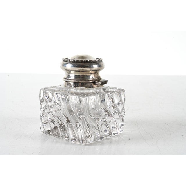 Antique Simons Brothers Crystal and Sterling Silver Inkwel For Sale In New York - Image 6 of 8