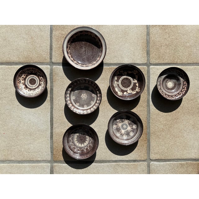 Small Studio Ceramic Wall Plates from Serocka, Germany, 1970s, Set of 7 For Sale - Image 9 of 11