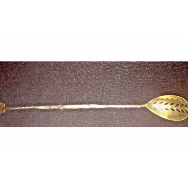 Frank Whiting Antique Frank Whiting Foliate Cane Sterling Silver Olive Spoon Pickle Fork Circa 1900 For Sale - Image 4 of 11