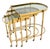 Vintage Italian Nesting Tables in Brass, 1970s, Set of 3 For Sale