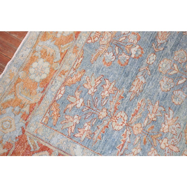 Light Blue Green Antique Persian Mahal Gallery Size Rug For Sale - Image 12 of 18