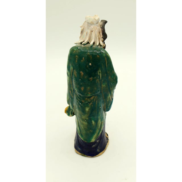 Figurative 1892-1904 Chinese Elder Figure With Staff For Sale - Image 3 of 5
