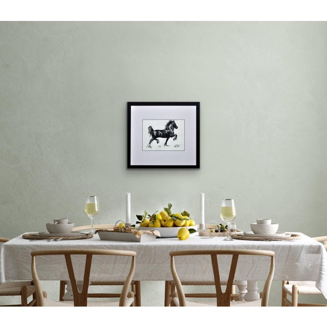 Elin Sian Blake, Black Welsh Cob, Charcoal on Paper For Sale - Image 18 of 18