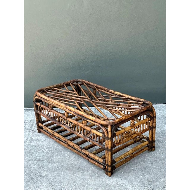 Mid-Century Modern Vintage Brighton Rattan Coffee Table For Sale - Image 3 of 12