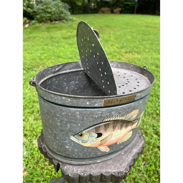 French Country Early 20th Century Bait Tins With Painted Sunfish - Set of 2 For Sale - Image 3 of 13