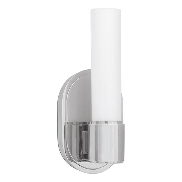 Regina Andrew Dixon Cylindrical Sconce Single, Polished Nickel For Sale