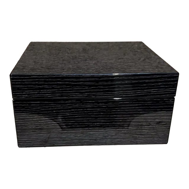 Modern Jewelry Music Box Gray Gloss Oak Wood For Sale
