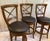 Sienna Frontgate Trio of Mahogany Neoclassic Style Barstools Black Leather Swivel Seats For Sale - Image 8 of 12